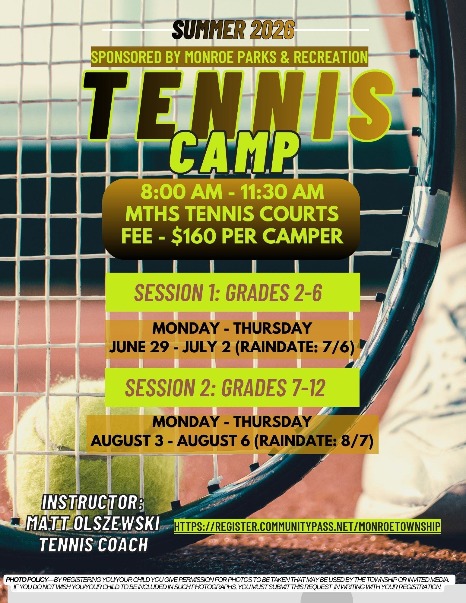TENNIS CAMP 2026